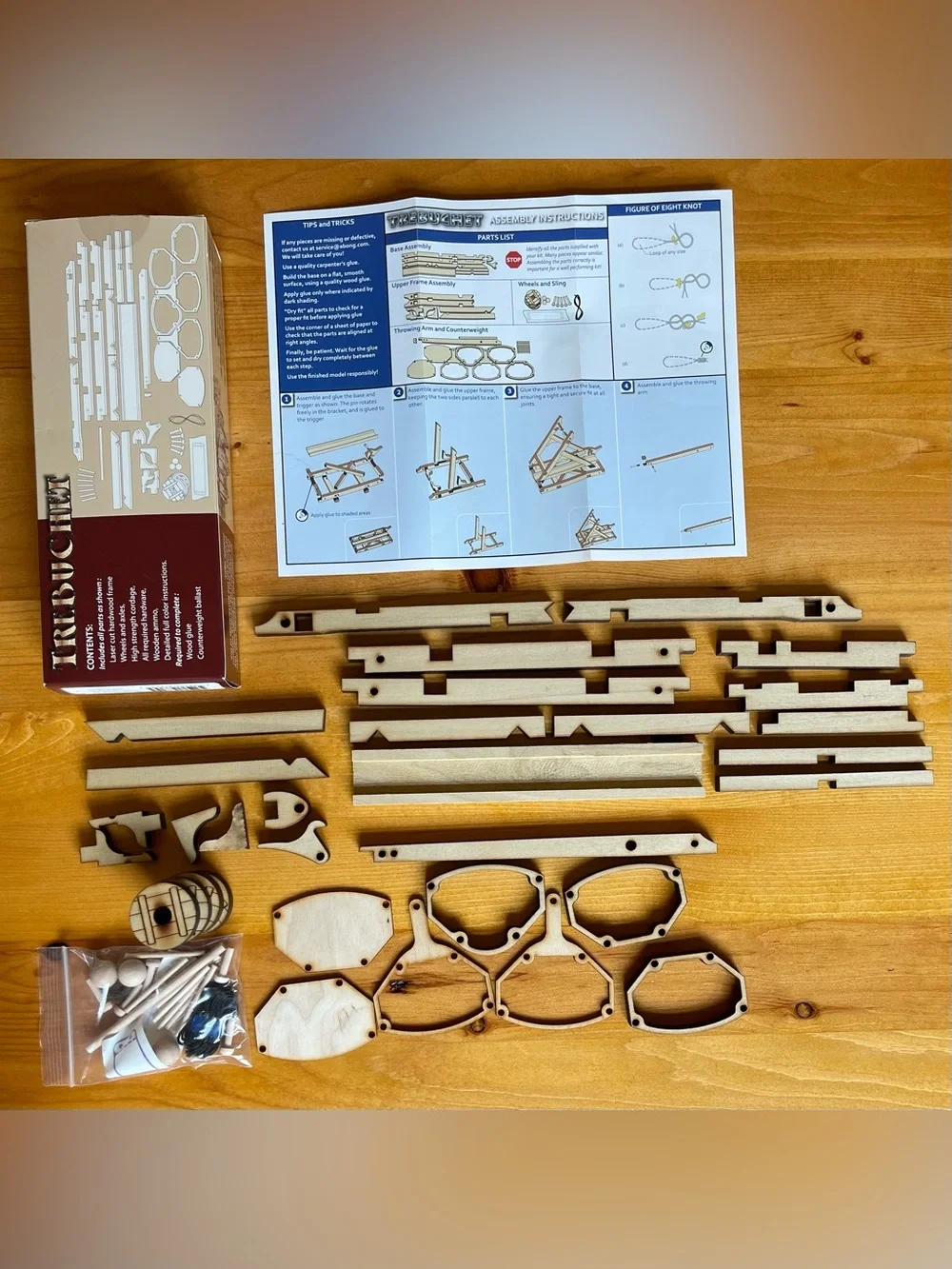 Trebuchet wooden model building kit. Ages 9+